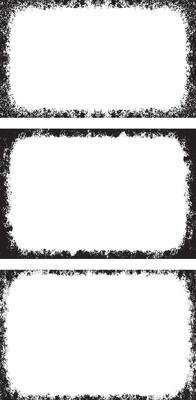 three black and white frames with grunge paint, three black and white vertical banners with grunge paint, frame on the wall photo frame set, three black and white frames with grunge paint effect,