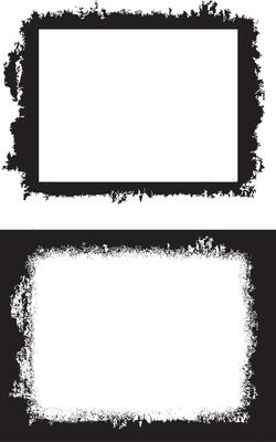 black and white rectangle shape grunge frames set, a black and white grunge photo frame set design, vintage black and white frames with grunge paint square shape,