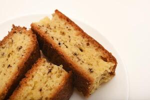 Cakes with chocolate on a white background. A cake for tea. photo