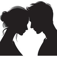 Silhouette of a man and woman in profile vector