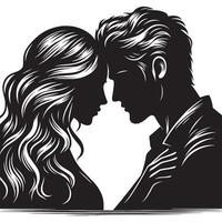 Silhouette of a man and woman in love vector