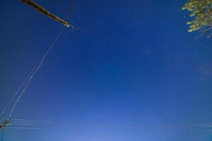 real life starry sky zenith, directly upward wide angle view photo