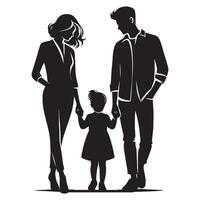 Silhouette of a family with a child vector