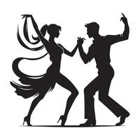 A couple dancing salsa on a white background vector