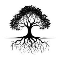 Tree with roots illustration vector