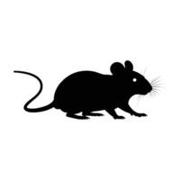 A black silhouette of a rat on a white background vector
