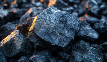 A pile of rocks with a large black rock in the middle. The rocks are all different sizes and shapes photo