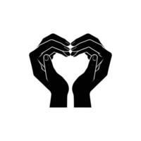 Hands making heart shape with fingers on white background vector