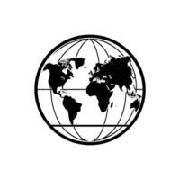 A black and white world map on a white background vector