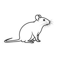 A rat is standing on its hind legs, with its head turned to the side vector