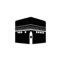 Kaaba black and white icon vector