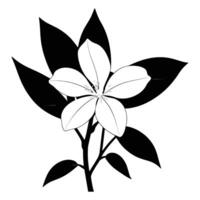 A black and white drawing of a flower vector