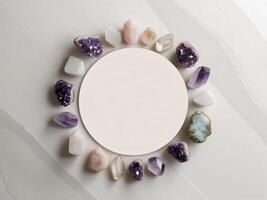 Crystal minerals form a stunning design in this image. photo