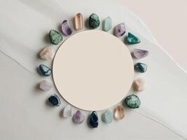The design features a harmonious blend of crystal minerals. photo