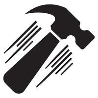 Hammer Icon with Nails on white Background vector