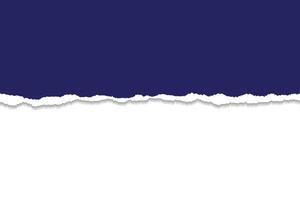 Realistic Torn Paper Edge with Dark Blue Background on White Layer vector