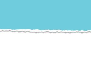 Realistic torn paper edge with blue background. vector