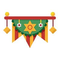 A colorful banner with a star on it vector