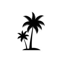 Palm trees on an island silhouette vector