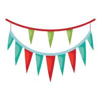 A colorful banner with red, green and blue flags vector