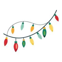 Christmas lights on a wire vector