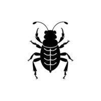 Black and white silhouette of a bug on a white background vector