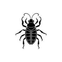 A black and white bug icon on a white background vector