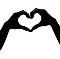 Hands making heart shape with fingers on white background vector