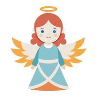 Elegant Angel Christmas Figurine for Holiday Display vector