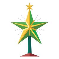 A christmas tree with a star on top vector