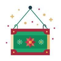 A green and red suitcase with a flower on it vector