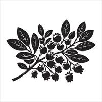 Blueberry silhouette EPS file vector