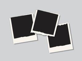 collage satellite rectangle photo frame template, vector