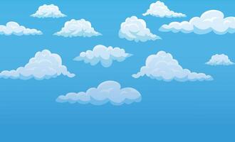 white clouds icon set isolated on blue background vector