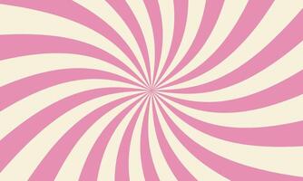 Wavy sunburst vintage Y2K background. Pink groovy psychedelic abstract sun rays. Flat illustration vector