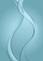 Abstract blue cyan wavy background vector