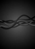 Abstract black corporate waves background vector