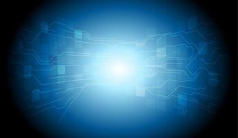 Tech blue background with circuit board design vector