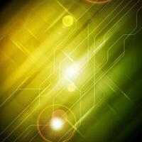 Tech glossy abstract yellow green background vector