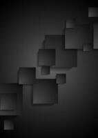 Abstract black tech squares background vector