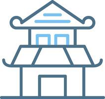 Building Line Two Colour Icon Design vector