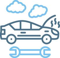 Broken Car Line Two Colour Icon Design vector