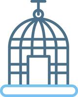 Cage Line Two Colour Icon Design vector