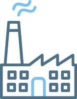Factory Line Two Colour Icon Design vector