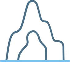 Cave Line Two Colour Icon Design vector