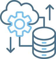 Cloud Database Line Two Colour Icon Design vector