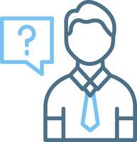 Question Line Two Colour Icon Design vector