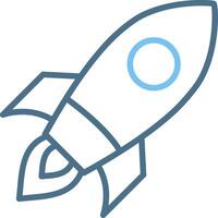 Rocket Line Two Colour Icon Design vector