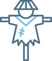 Scarecrow Line Two Colour Icon Design vector
