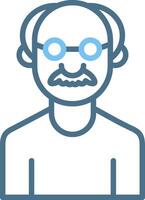 Senior Line Two Colour Icon Design vector